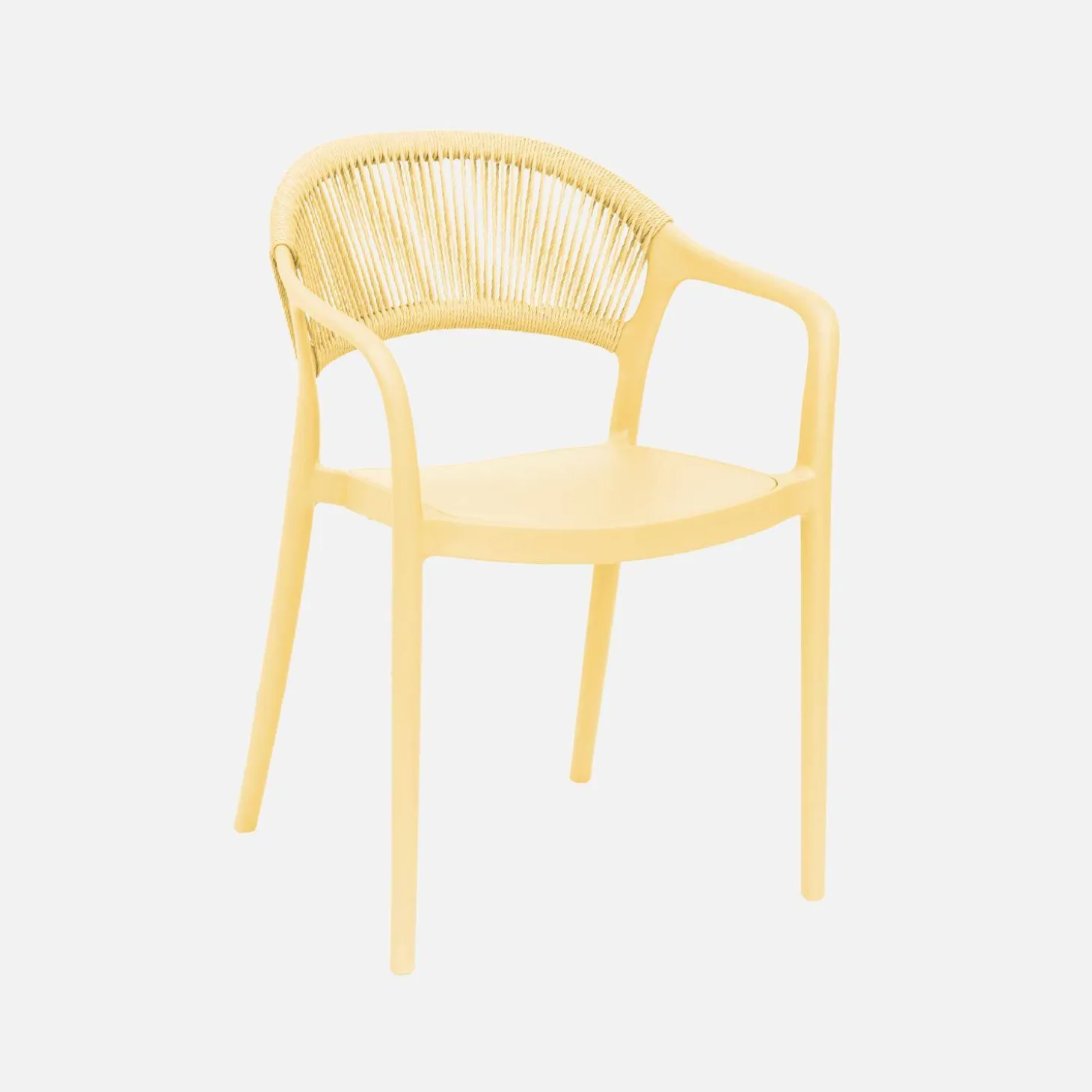 Cadeira de jardim empilhável com efeito de corda, set de 4