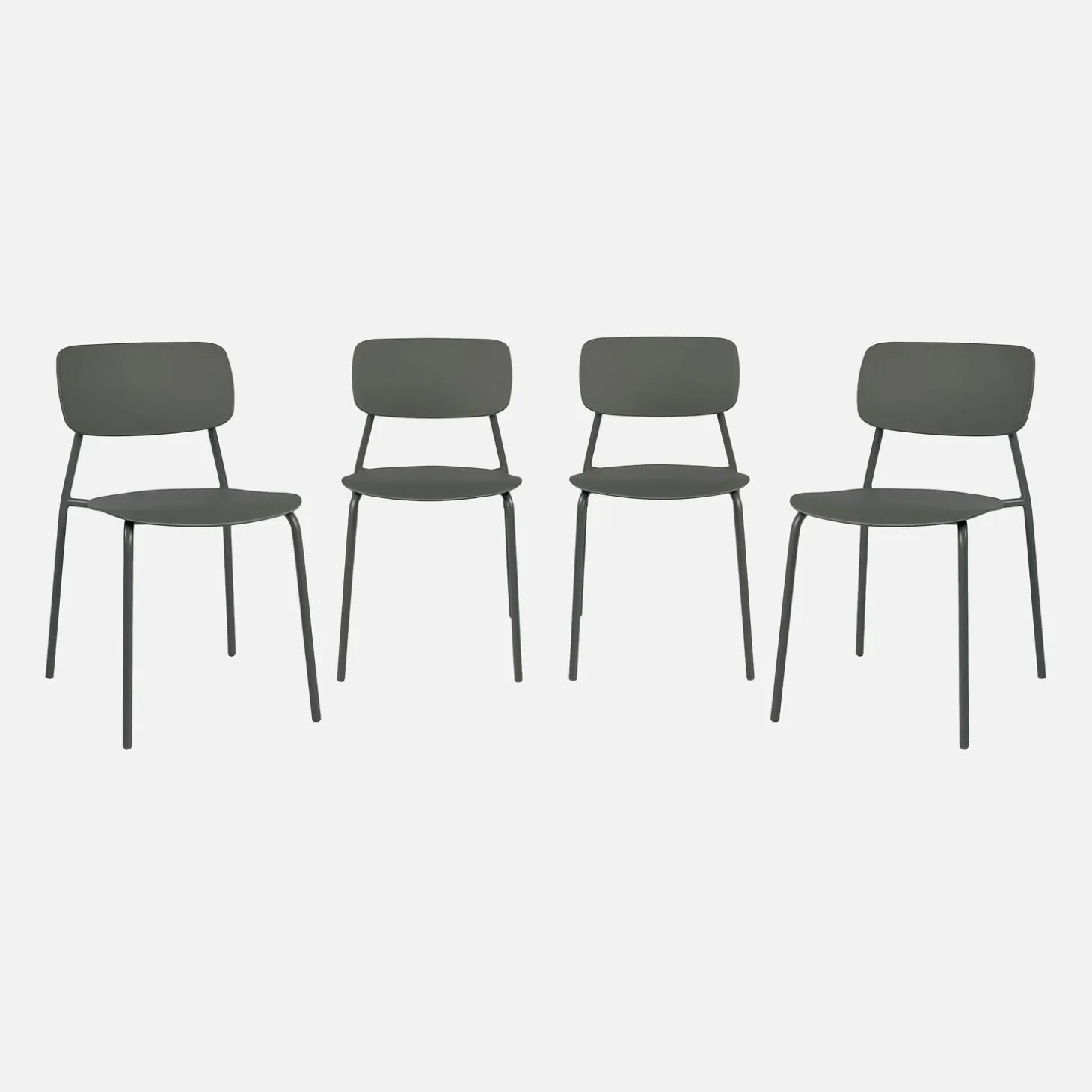 Cadeira de jardim empilhável de plástico, set de 4