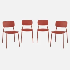Cadeira de jardim empilhável de plástico, set de 4