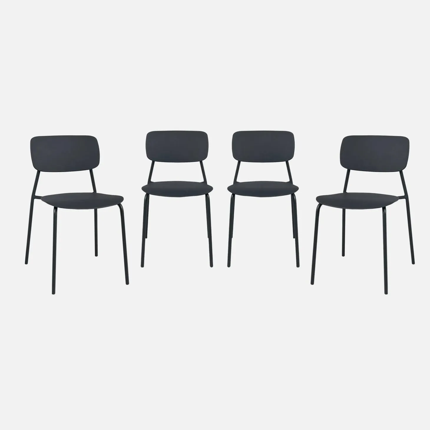 Cadeira de jardim empilhável de plástico, set de 4