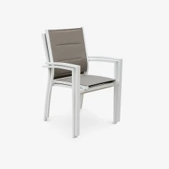 Cadeira de jardim empilhável em alumínio, set de 2