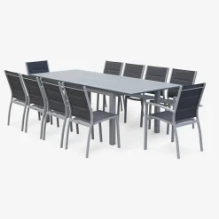 Cadeira de jardim empilhável em alumínio, set de 2