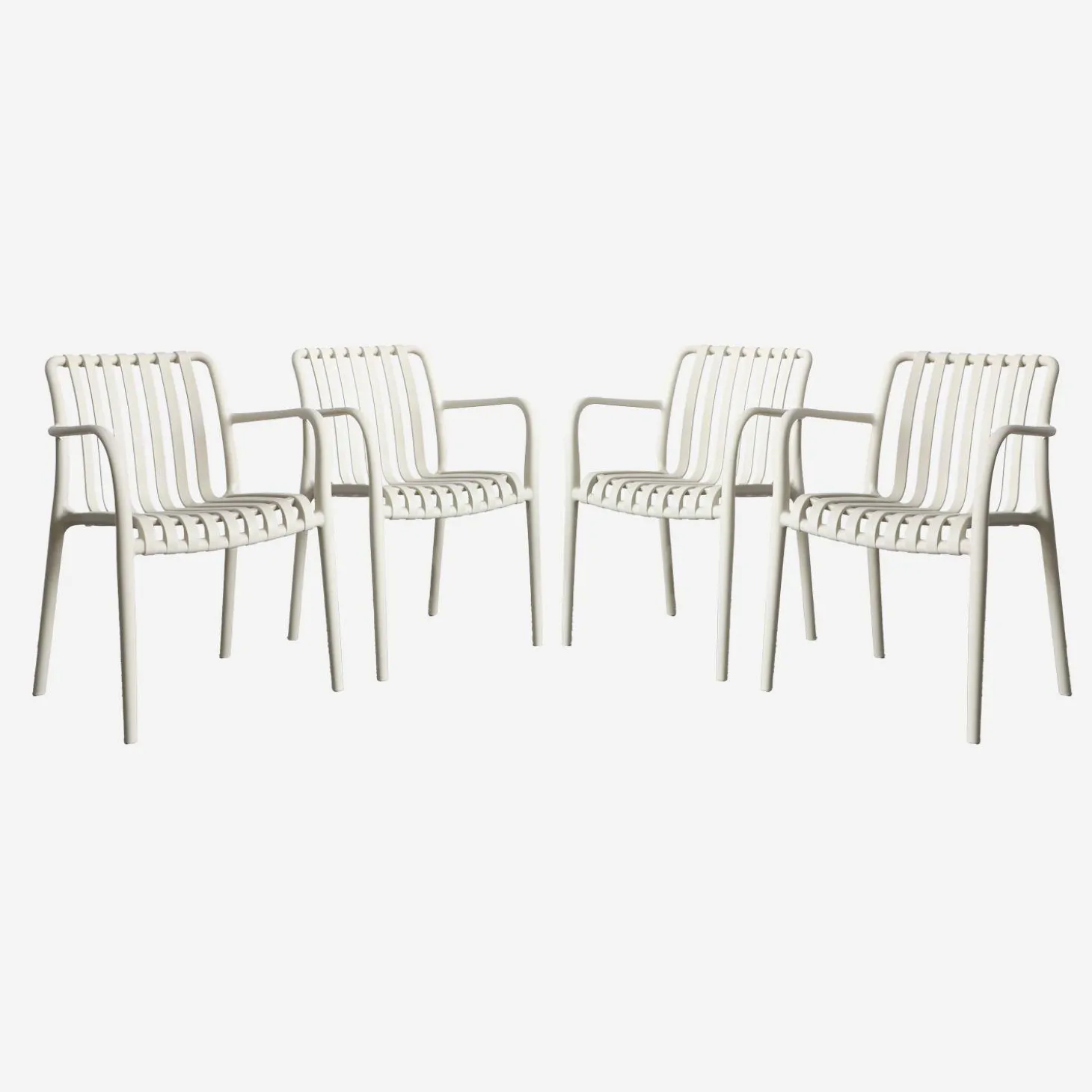 Cadeira de jardim em plástico, set de 4