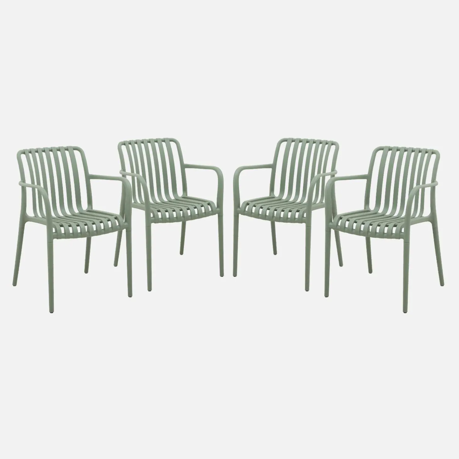 Cadeira de jardim em plástico, set de 4