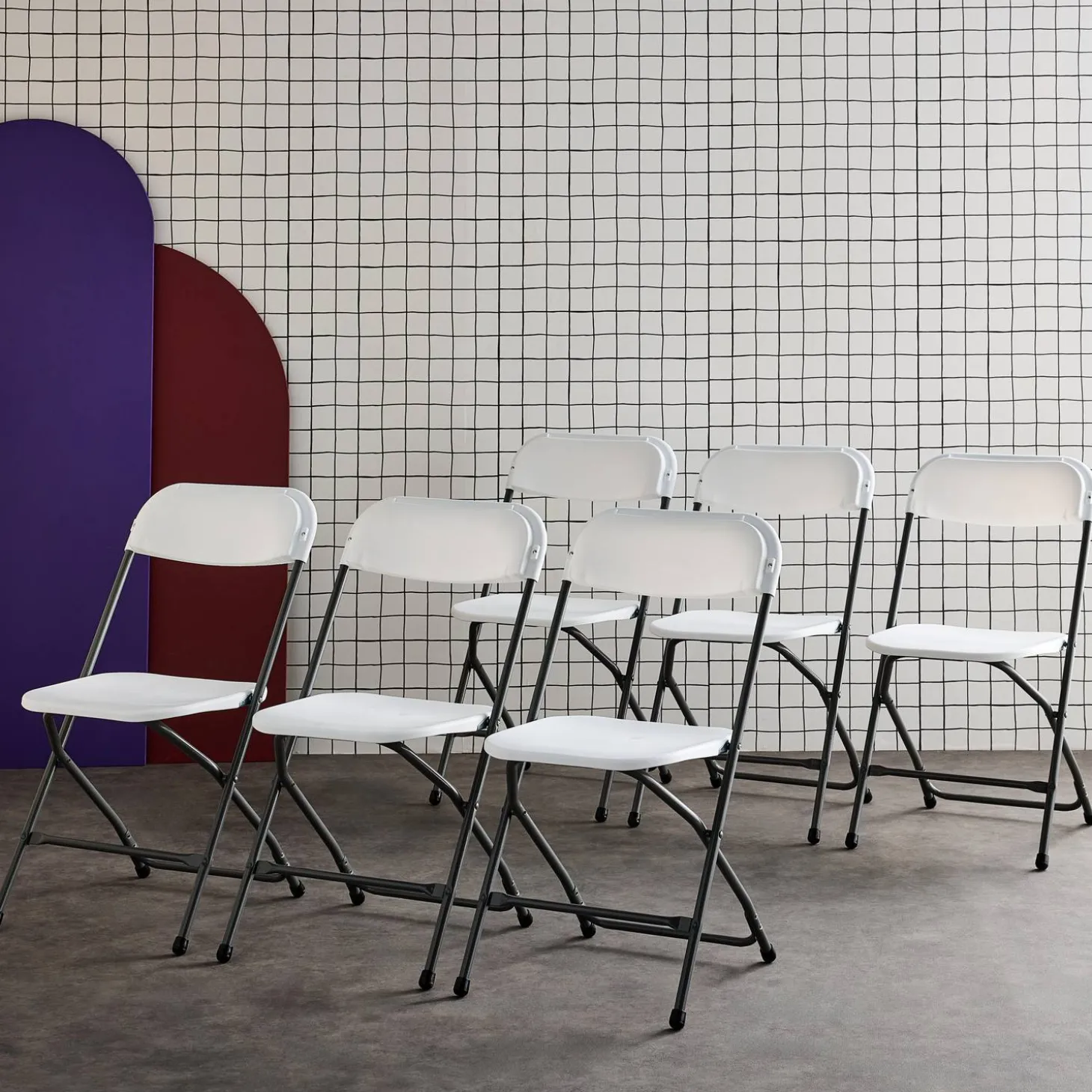 Cadeira dobrável para eventos, set de 6
