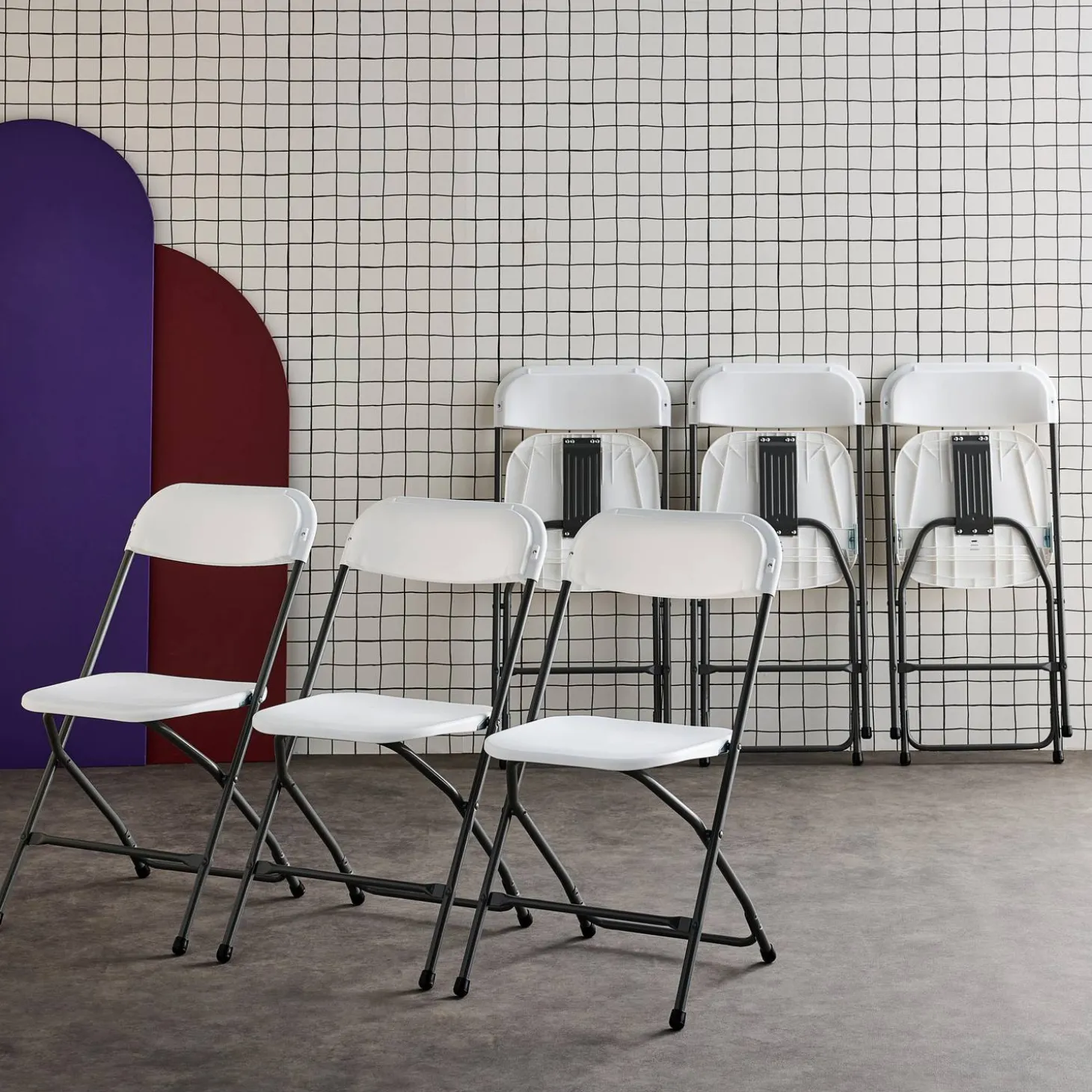 Cadeira dobrável para eventos, set de 6