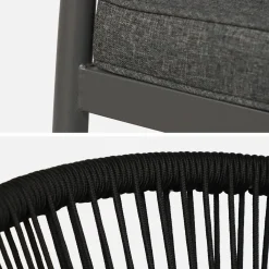 Cadeira empilhável em aço e cordas, set de 4