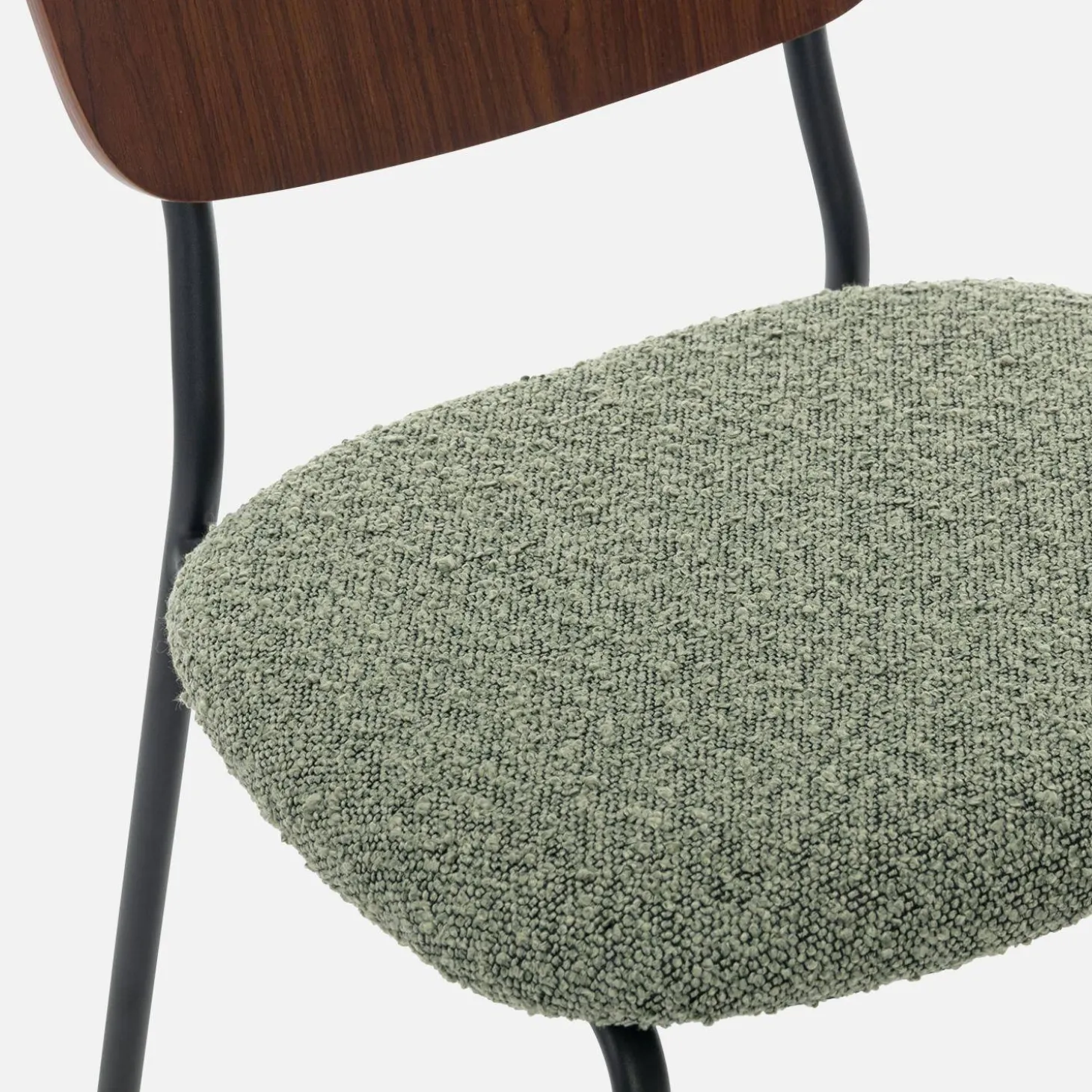 Cadeira em tecido bouclé, set de 2
