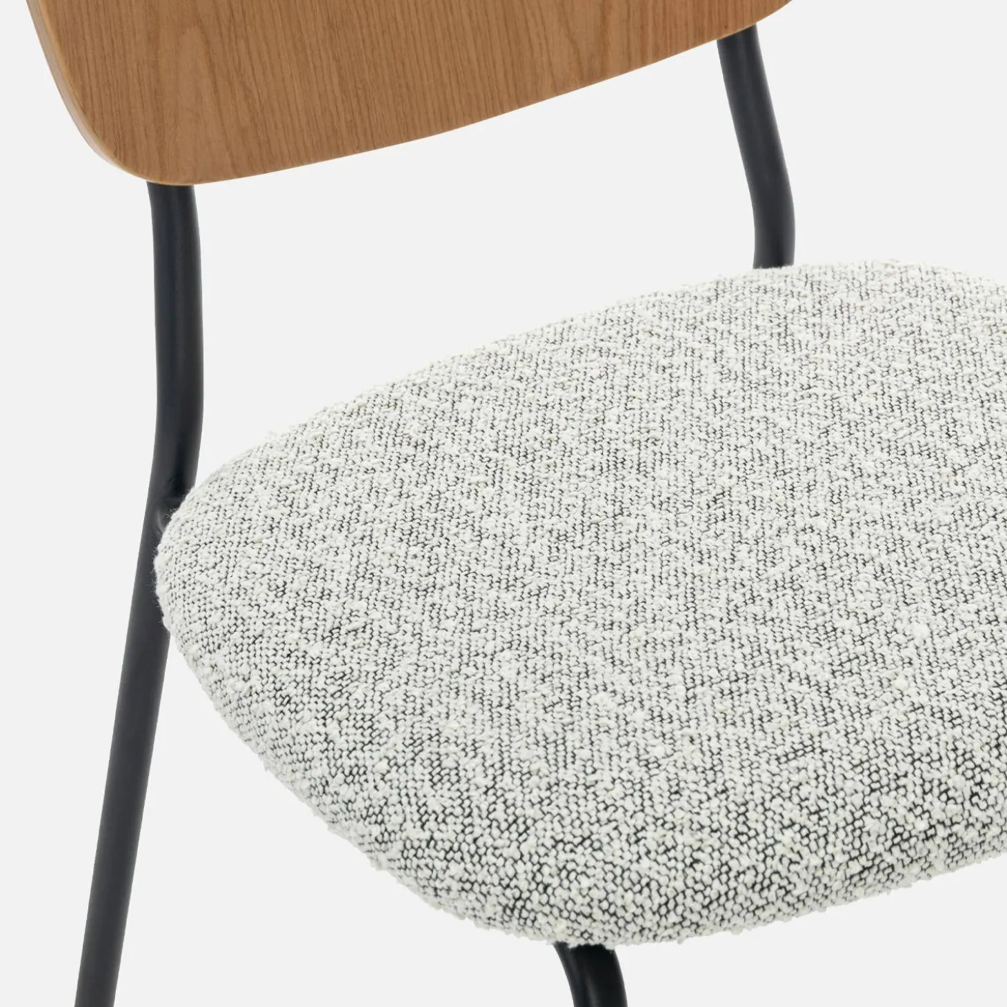 Cadeira em tecido bouclé, set de 2