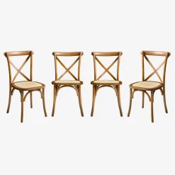 Cadeira estilo bistrô em madeira, set de 4