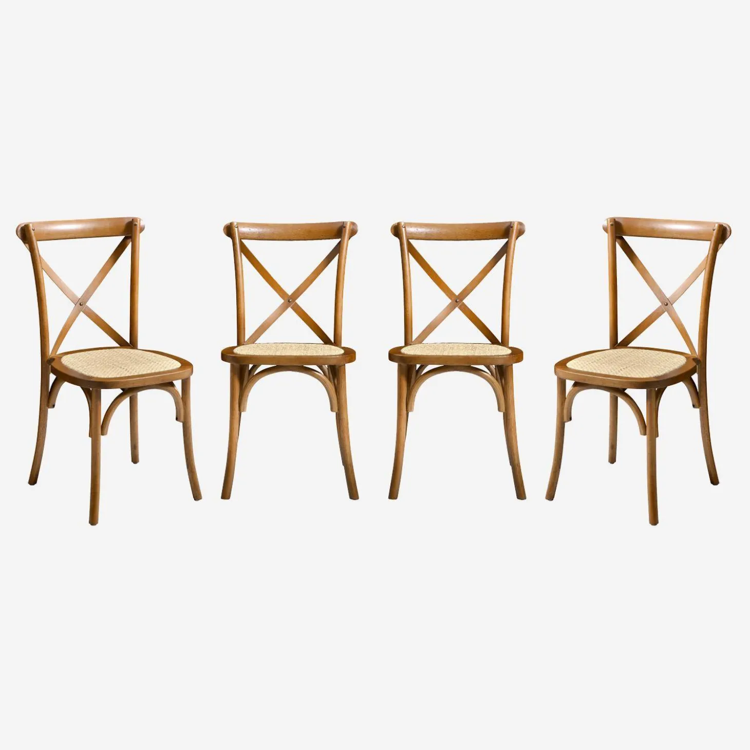 Cadeira estilo bistrô em madeira, set de 4