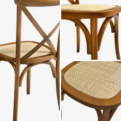 Cadeira estilo bistrô em madeira, set de 4