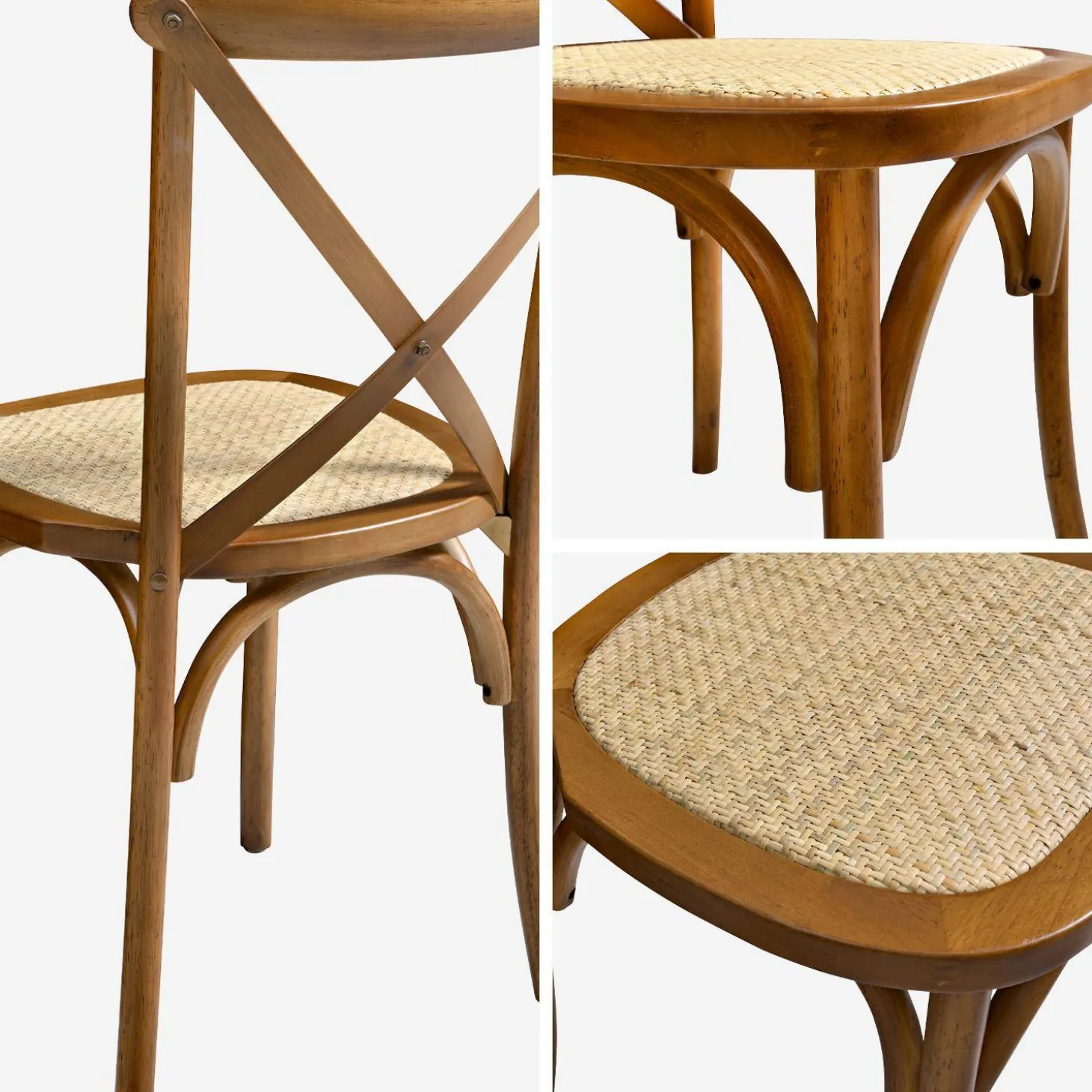 Cadeira estilo bistrô em madeira, set de 4