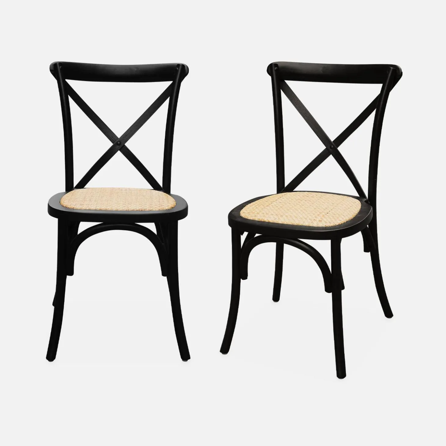 Cadeira estilo bistrô em madeira, set de 2