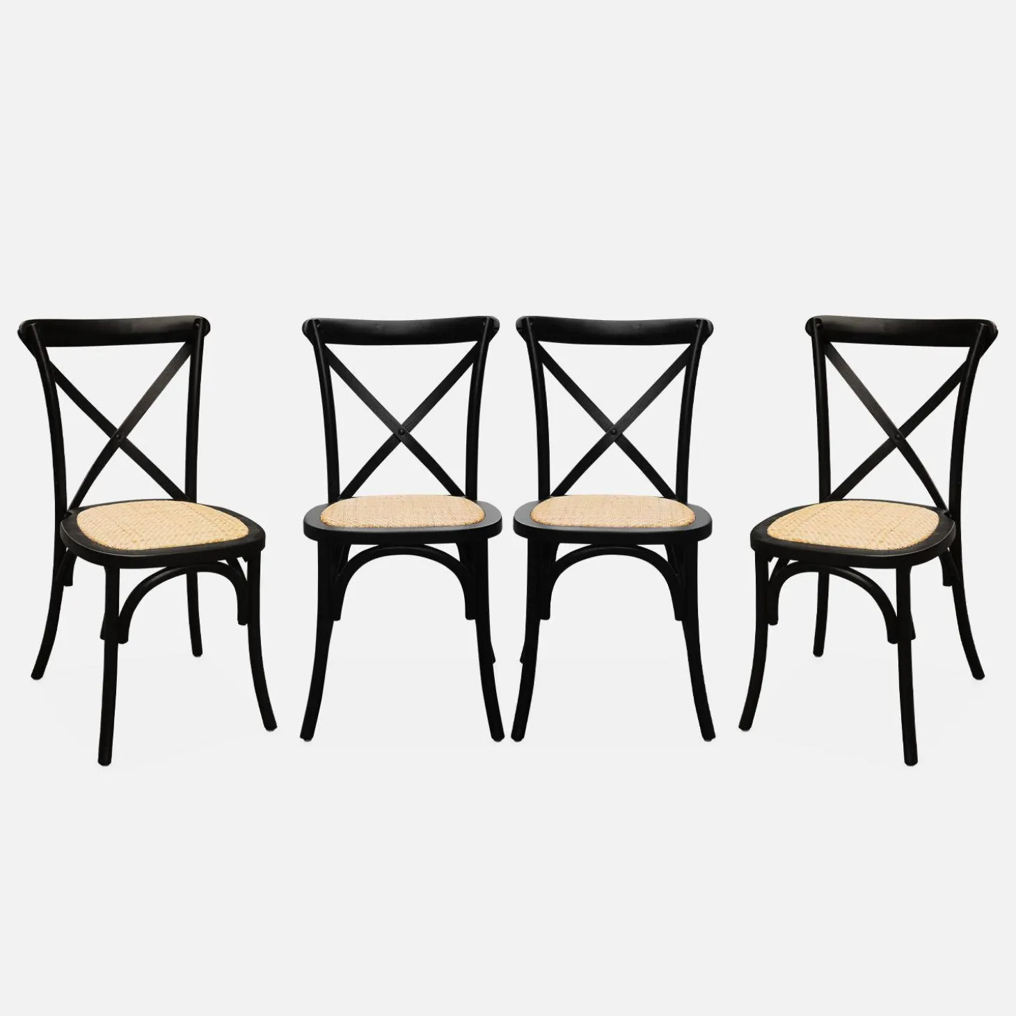 Cadeira estilo bistrô em madeira, set de 4