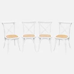 Cadeira estilo bistrô em madeira, set de 4
