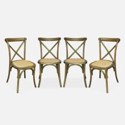 Cadeira estilo bistrô em madeira, set de 4