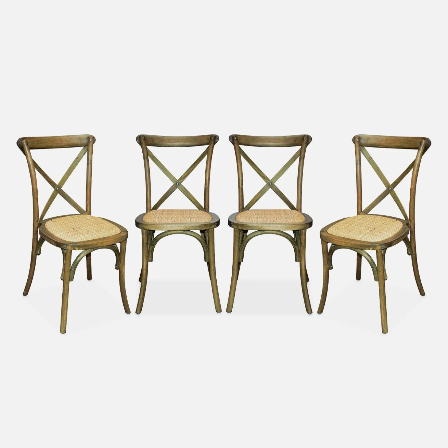 Cadeira estilo bistrô em madeira, set de 4
