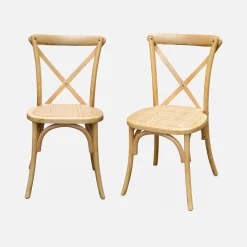 Cadeira estilo bistrô em madeira, set de 2