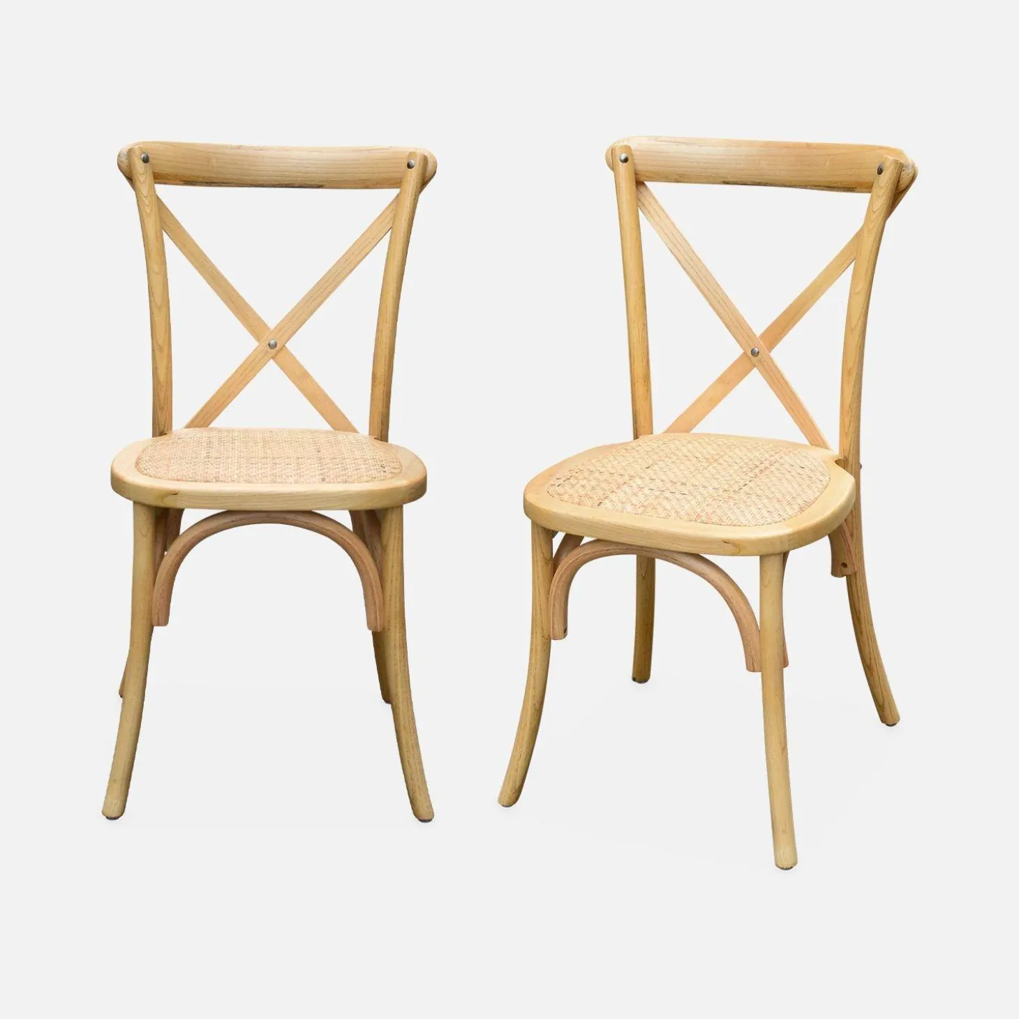 Cadeira estilo bistrô em madeira, set de 2