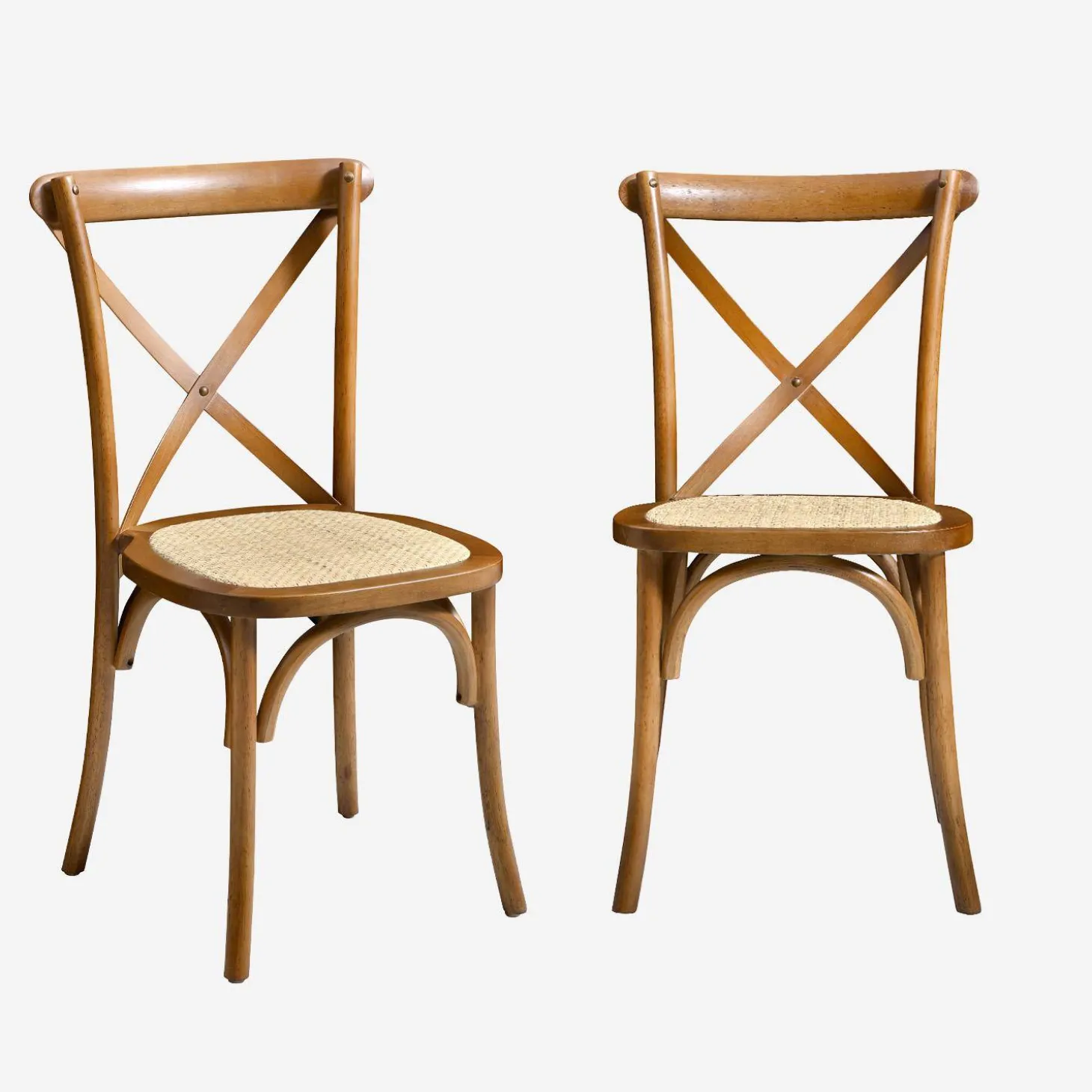 Cadeira estilo bistrô em madeira, set de 2
