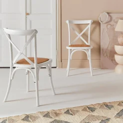 Cadeira estilo bistrô em madeira, set de 2