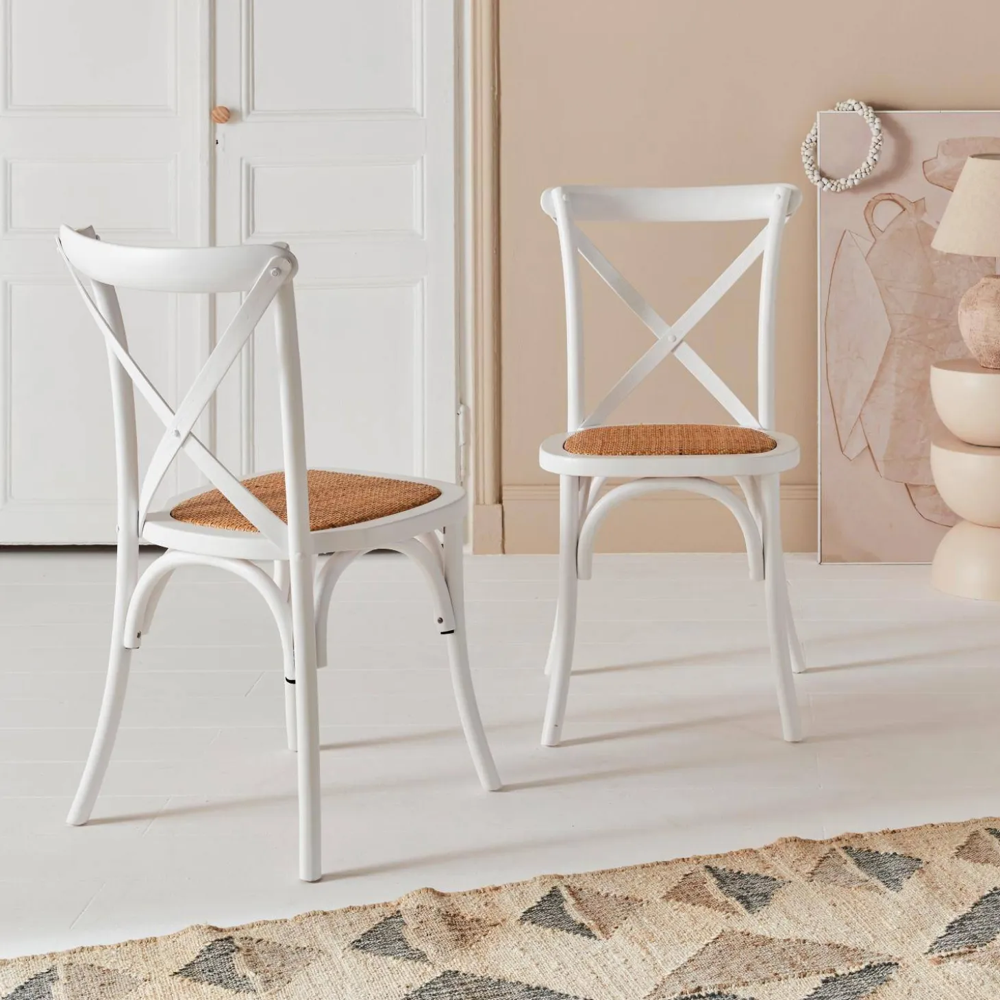 Cadeira estilo bistrô em madeira, set de 2