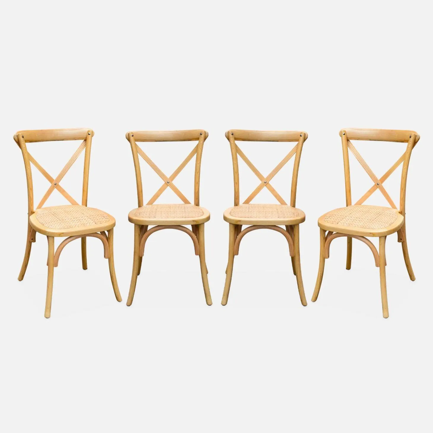 Cadeira estilo bistrô em madeira, set de 4