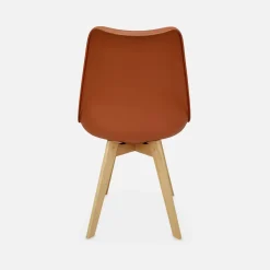 Cadeira estilo escandinavo com pés em madeira de faia, set de 4