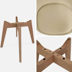 Cadeira estilo escandinavo com pés em madeira de faia, set de 4