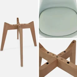 Cadeira estilo escandinavo com pés em madeira de faia, set de 4