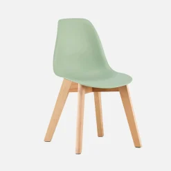 Cadeira estilo escandinavo infantil com pés em madeira de faia, set de 2