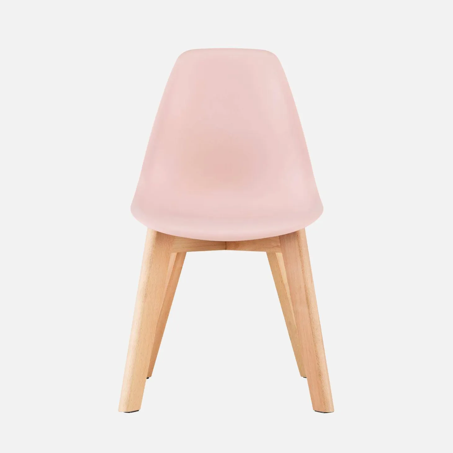 Cadeira estilo escandinavo infantil com pés em madeira de faia, set de 2