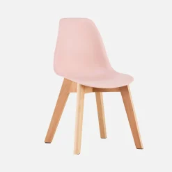Cadeira estilo escandinavo infantil com pés em madeira de faia, set de 2