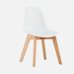 Cadeira estilo escandinavo infantil com pés em madeira de faia, set de 2