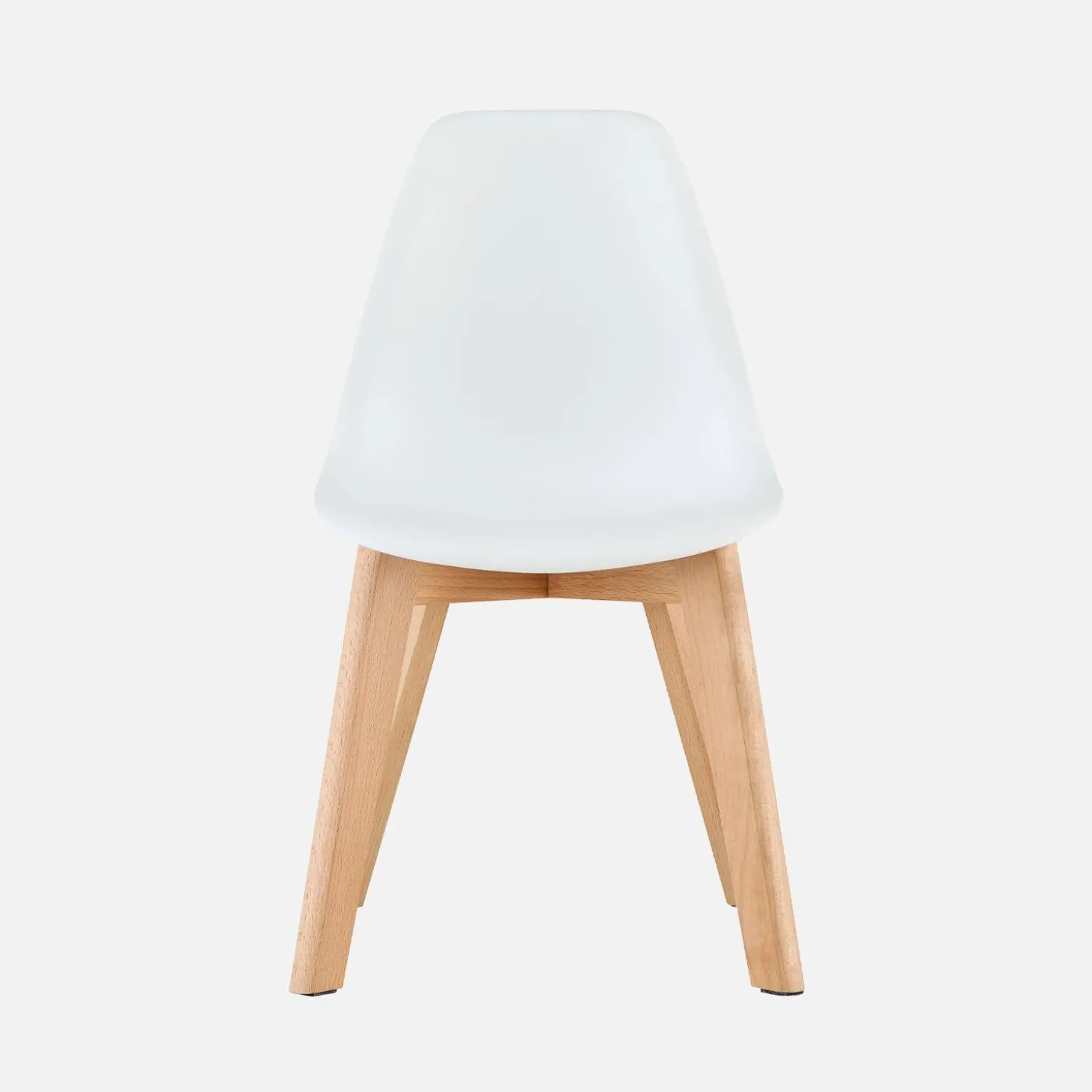 Cadeira estilo escandinavo infantil com pés em madeira de faia, set de 2