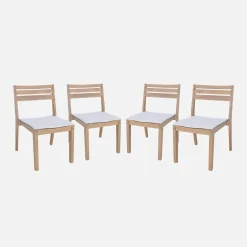 Cadeiras de jardim em madeira de acácia, set de 4