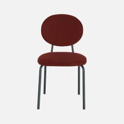 Cadeira vintage de metal revestida em tecido, set de 2