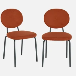 Cadeira vintage de metal revestida em tecido, set de 2