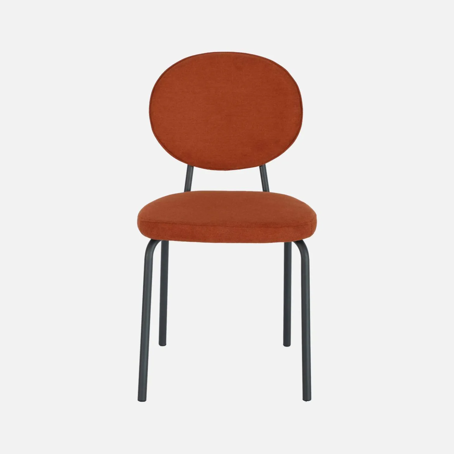 Cadeira vintage de metal revestida em tecido, set de 2