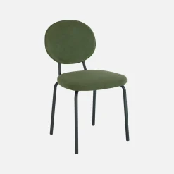 Cadeira vintage de metal revestida em tecido, set de 2