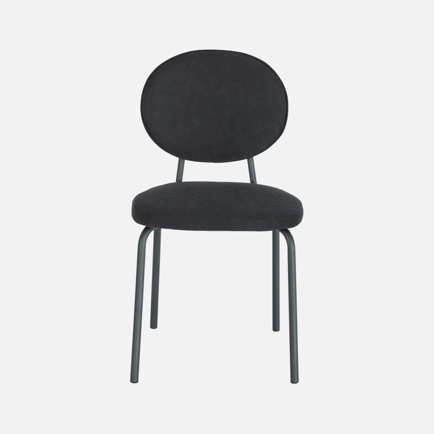 Cadeira vintage de metal revestida em tecido, set de 2