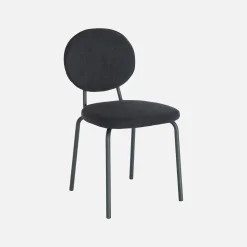 Cadeira vintage de metal revestida em tecido, set de 2