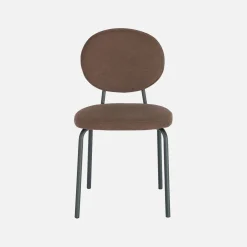 Cadeira vintage de metal revestida em tecido, set de 2