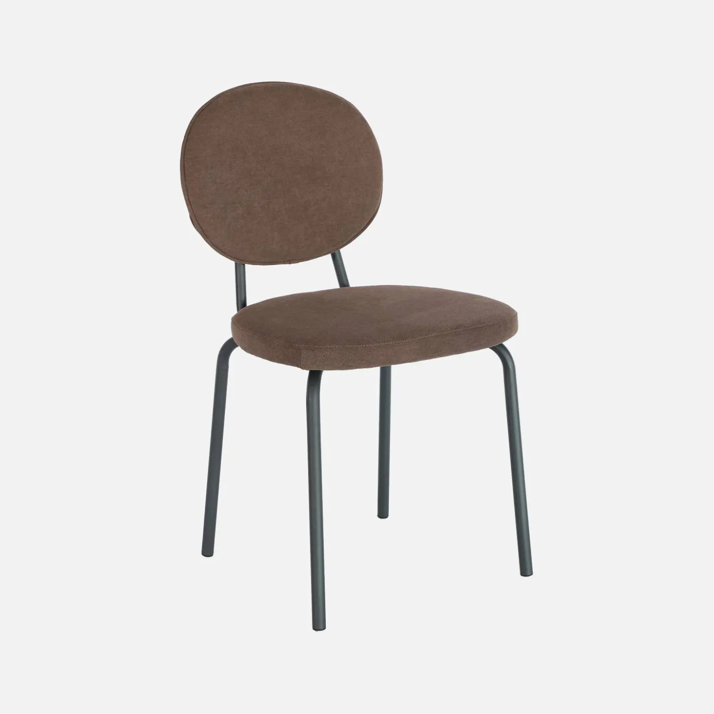Cadeira vintage de metal revestida em tecido, set de 2