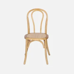 Cadeira vintage em madeira e revestida em rattan, set de 4