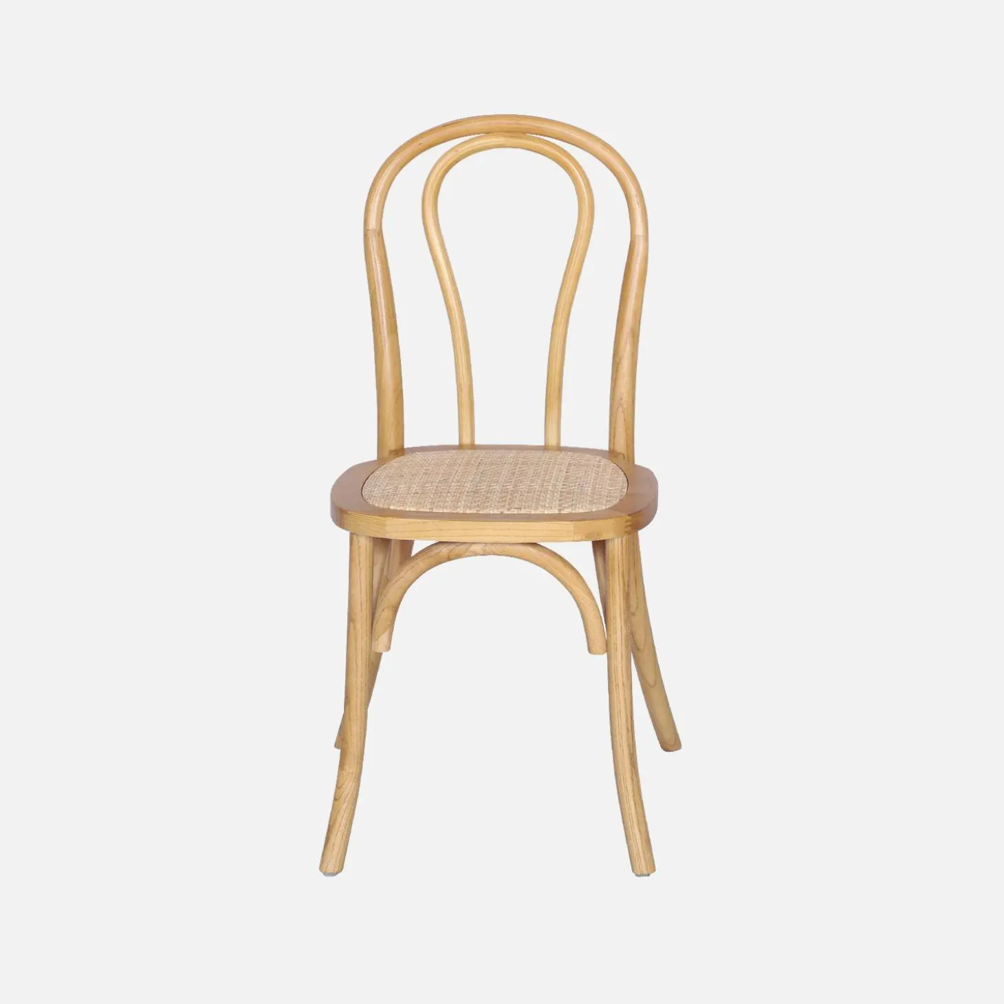 Cadeira vintage em madeira e revestida em rattan, set de 4