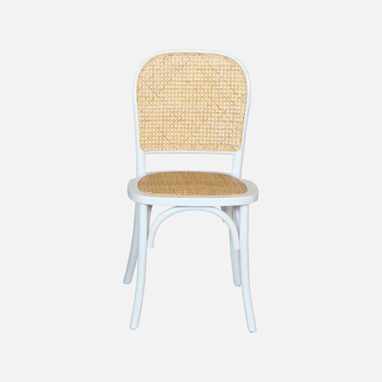 Cadeira vintage em madeira e revestida em rattan, set de 4