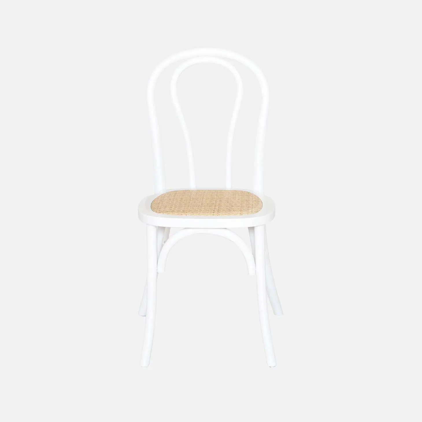 Cadeira vintage em madeira e revestida em rattan, set de 4
