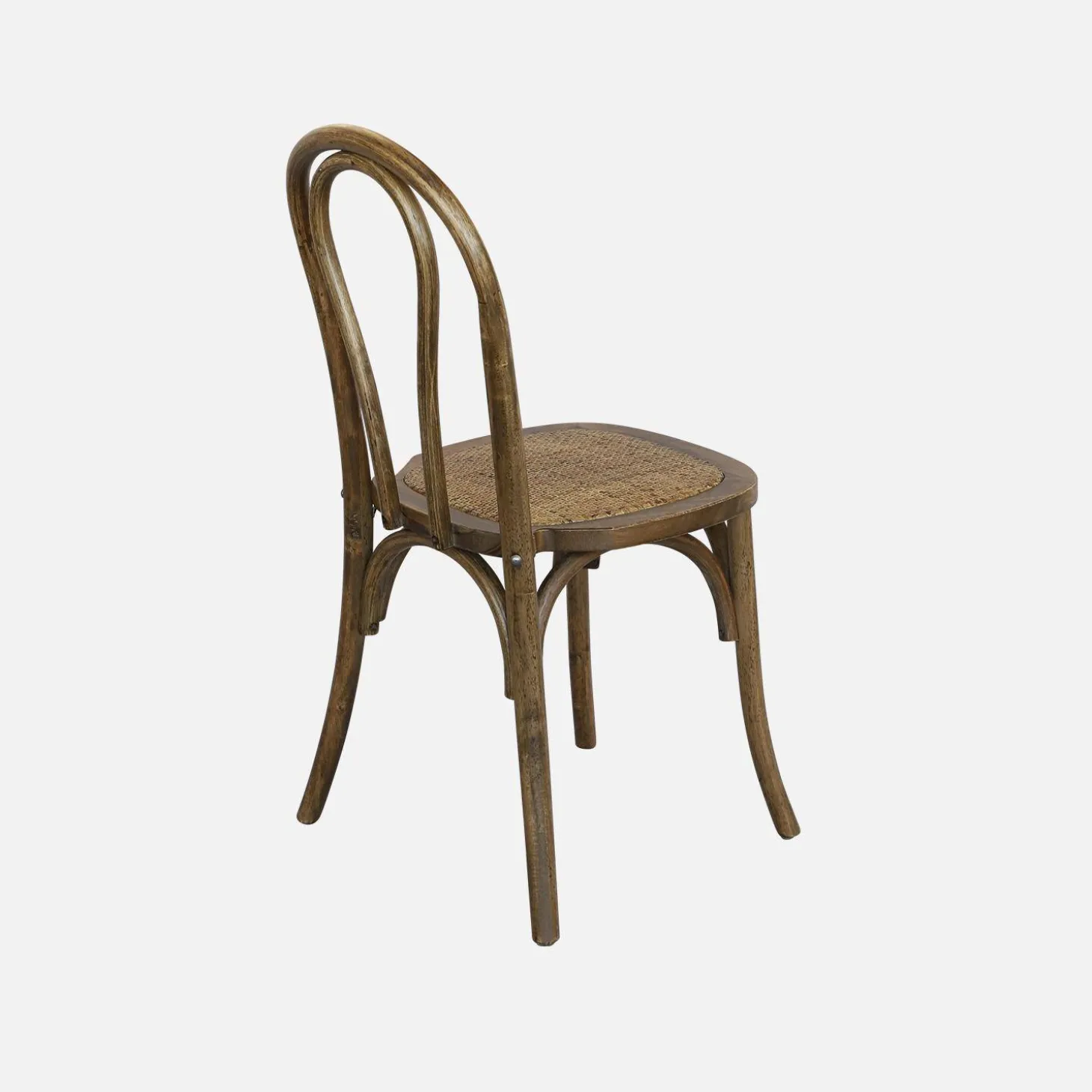Cadeira vintage em madeira e revestida em rattan, set de 4